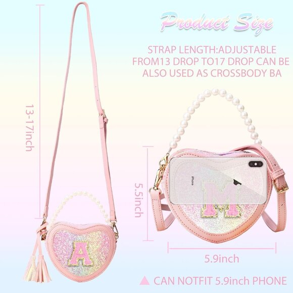 Charming Heart Princess Handbag for Girls - Adjustable Purses for All Occasions - Picture 3 of 6